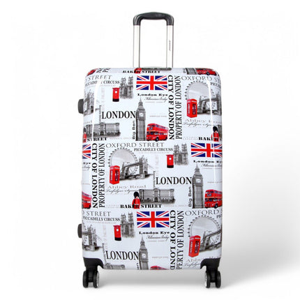 Strong Expandable Hard Shell 8 Wheel Suitcase Set Print Luggage Cabin Travel Bag