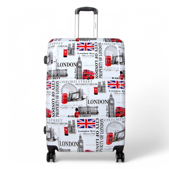 Strong Expandable Hard Shell 8 Wheel Suitcase Set Print Luggage Cabin Travel Bag