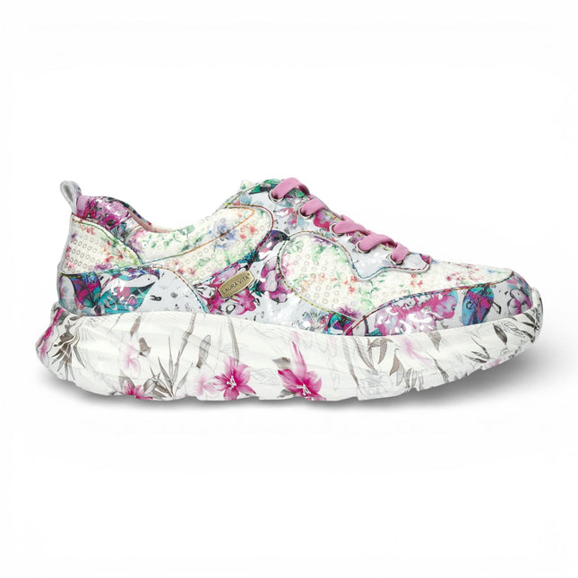 Laura Vita Women's Sofiao 07 Floral Leather Trainers Platform Sneaker Shoes