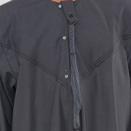 Kids Boys Eid Grey Moroccan Jubba Robe Djellaba Ramadan Eid Thobe - K-HM11
