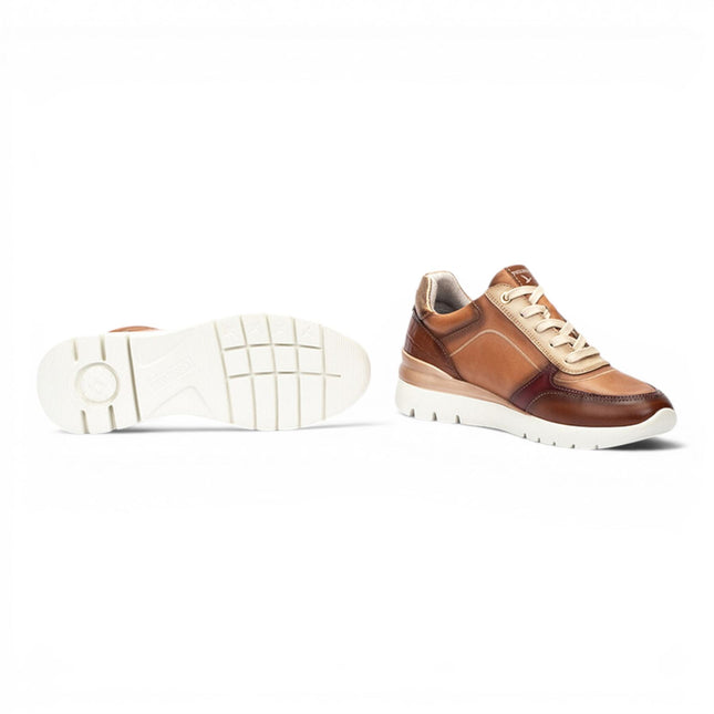 Pikolinos Women's Tan Beige Leather Sneakers Trainer Shoes - Cantabria