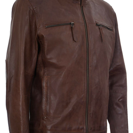 Mens Classic Leather Biker Jacket-Caracas