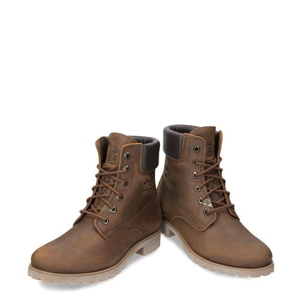 Panama Jack 03 Ladies Brown Waterproof Leather Lace Up Hiking Ankle Boots