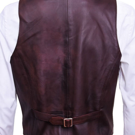 Mens Classic Leather Waistcoat-Chester