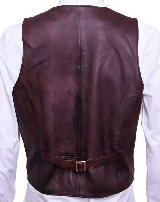Mens Classic Leather Waistcoat-Chester