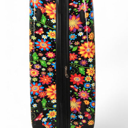 Strong Expandable Hard Shell Dual 4 Wheel Suitcase Set Print Luggage Cabin Travel Bag