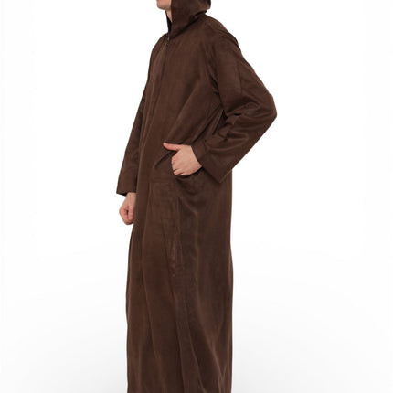 Men's Hooded Eid Brown Moroccan Jubba Robe Ramadan Eid Thobe - HM12