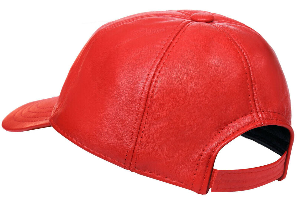 Unisex Real Nappa Leather Adjustable Golf Snapback Plain Baseball Cap Hat