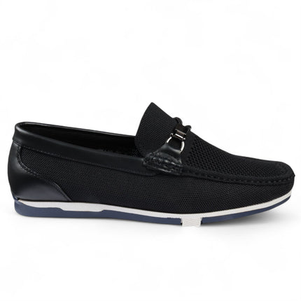 Men's Black Lightweight Mesh Slip-On Breathable Loafers