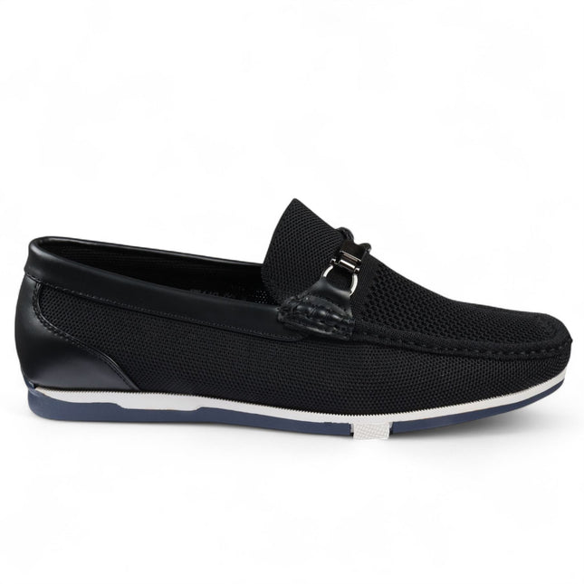 Men's Black Lightweight Mesh Slip-On Breathable Loafers