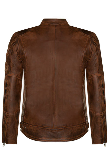 Mens Racing Leather Biker Jacket-Portland