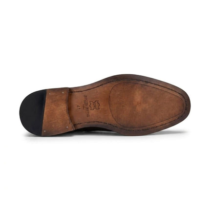 Justin Reess Men's Polished Brown Leather Cap Toe Derby Shoes - Everett
