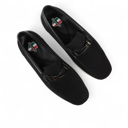 Men's Black Lightweight Mesh Slip-On Breathable Loafers