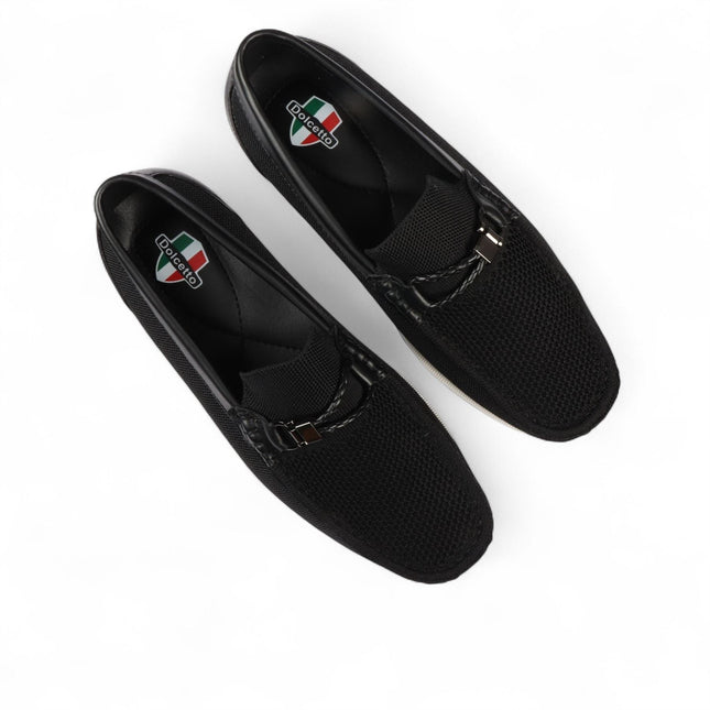 Men's Black Lightweight Mesh Slip-On Breathable Loafers