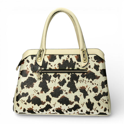 Laura Vita Aramis-08 Womens Tan Floral Print Adjustable Straps Shoulder Tote Handbag