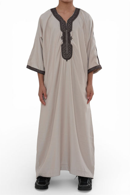 Kids Boys Salmon Burgundy Moroccan Thobe Robe Djellaba Gandoura Eid Jubba- K-HM66