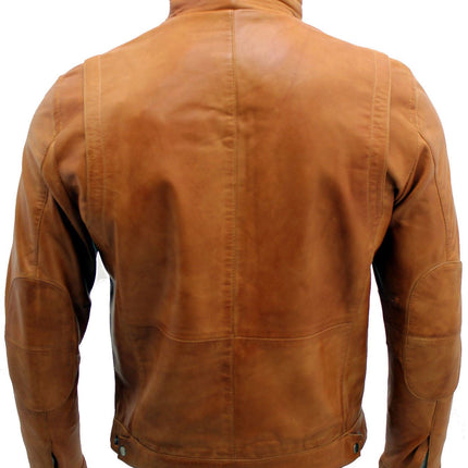 Mens Classic Leather Biker Jacket-Caracas
