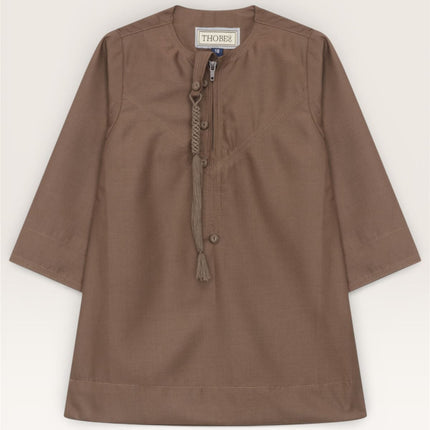 Baby Boys Ramadan Brown Moroccan Thobe Robe Emirati Eid Jubba- B-TT001