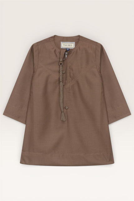 Baby Boys Ramadan Brown Moroccan Thobe Robe Emirati Eid Jubba- B-TT001