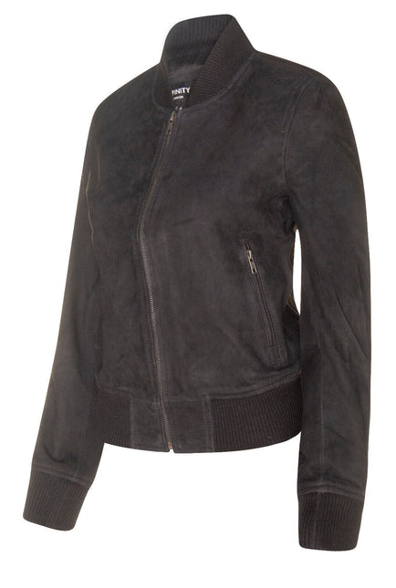 Womens MA-1 Suede Bomber Jacket-Arnhem
