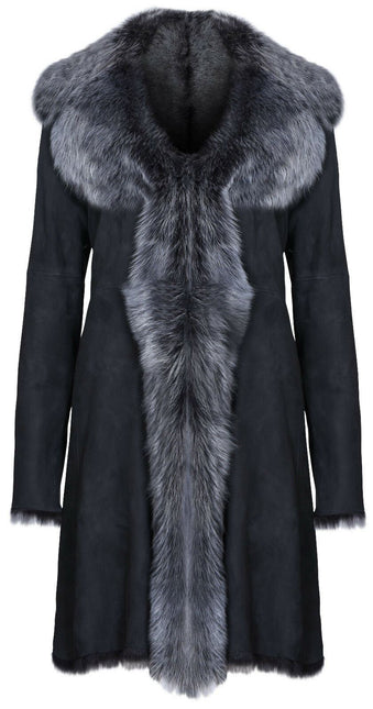 Womens Toscana Sheepskin Suede Trench Coat-Tbilisi