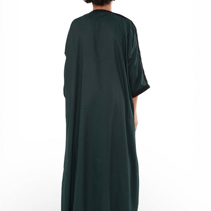 Kid's Boys Green Moroccan Thobe Jubba Robe Eid Djellaba Gandoura - K-HM62
