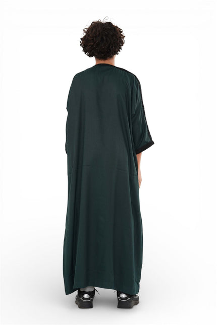 Kid's Boys Green Moroccan Thobe Jubba Robe Eid Djellaba Gandoura - K-HM62