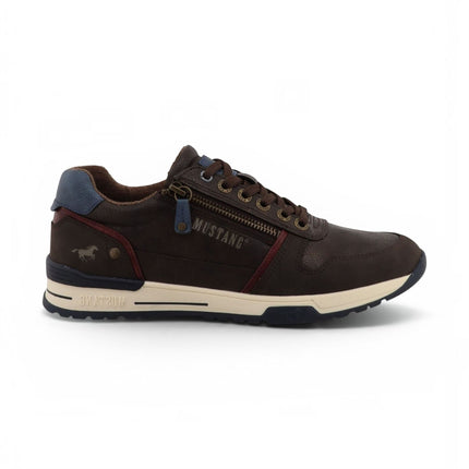 Mustang Men's Brown Faux Leather Trainer Sneaker Shoes - M0281006