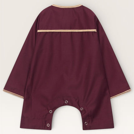 Baby Boys Ramadan Wine Red Moroccan Thobe Robe Emirati Eid Jubba- B-TT003