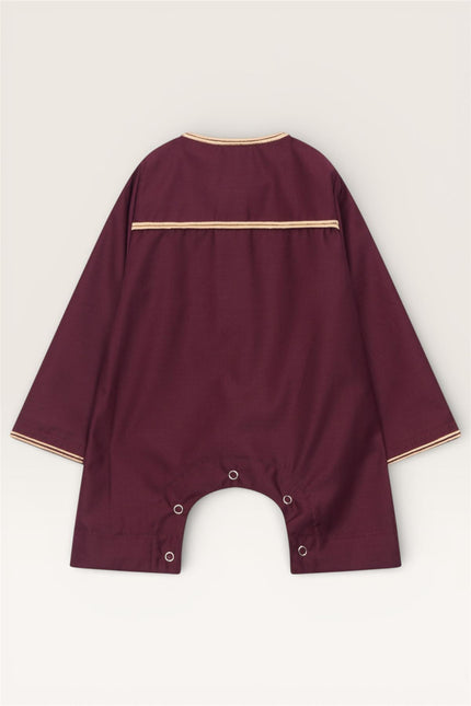 Baby Boys Ramadan Wine Red Moroccan Thobe Robe Emirati Eid Jubba- B-TT003