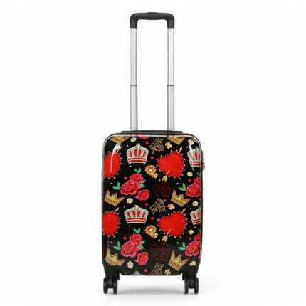 Strong Expandable Hard Shell Dual 4 Wheel Suitcase Set Print Luggage Cabin Travel Bag