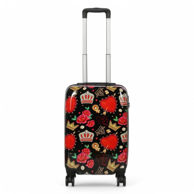 Strong Expandable Hard Shell Dual 4 Wheel Suitcase Set Print Luggage Cabin Travel Bag