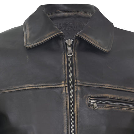 Men's Harrington Cow Hide Leather  Leather Jacket-Lima