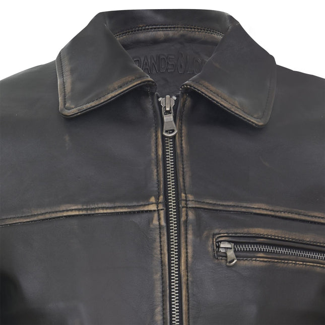 Men's Harrington Cow Hide Leather  Leather Jacket-Lima