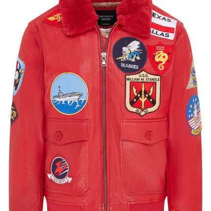 Mens A2 Top Gun Leather Bomber Jacket-Camborne