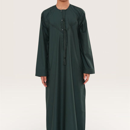 Kids Boys Eid Green Moroccan Jubba Robe Djellaba Ramadan Eid Thobe - K-HM11