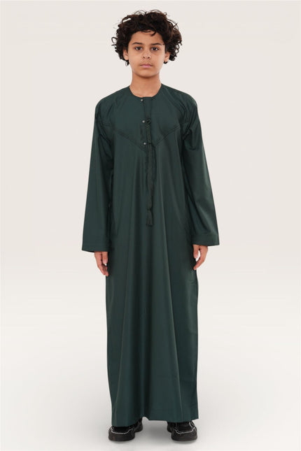 Kids Boys Eid Green Moroccan Jubba Robe Djellaba Ramadan Eid Thobe - K-HM11
