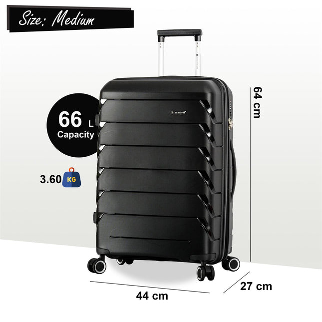 Dual 4 Wheel Hard Shell Strong Luggage Suitcase