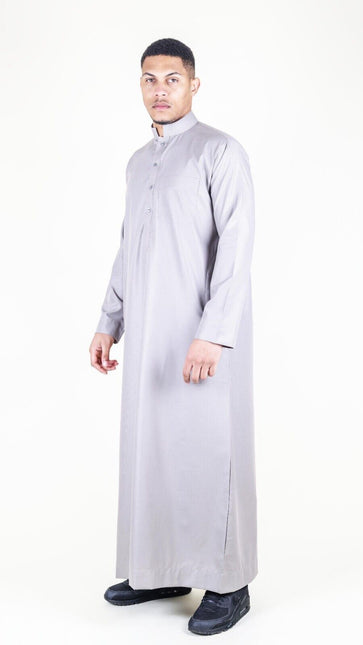 Mens Cream Thobe Jubba Saudi Islamic Arabic Eid Cotton Kaftan Jubbah Umrah Robe