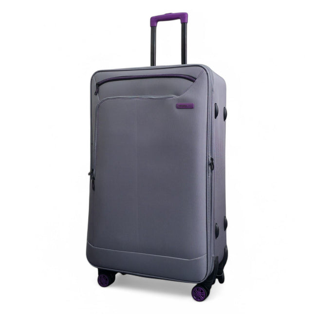 Lightweight Soft Shell 8 Wheels Luggage Travel Cabin Holiday Bags Suitcase Set