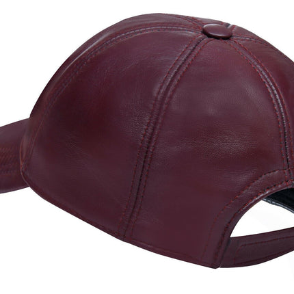 Unisex Real Nappa Leather Adjustable Golf Snapback Plain Baseball Cap Hat