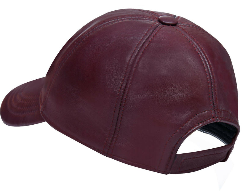 Unisex Real Nappa Leather Adjustable Golf Snapback Plain Baseball Cap Hat