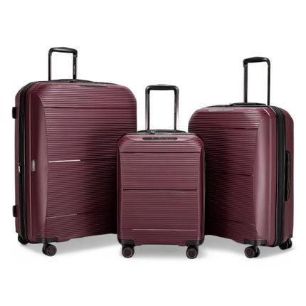 Expandable Hard Shell PP 8 Wheel Luggage Travel Cabin Holiday Bags Suitcase Set