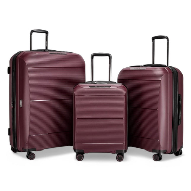 Expandable Hard Shell PP 8 Wheel Luggage Travel Cabin Holiday Bags Suitcase Set