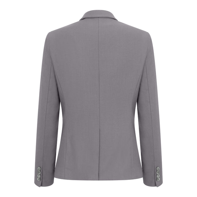 Women's 3 Piece Tailored Fit Plain Grey Formal Office Suit