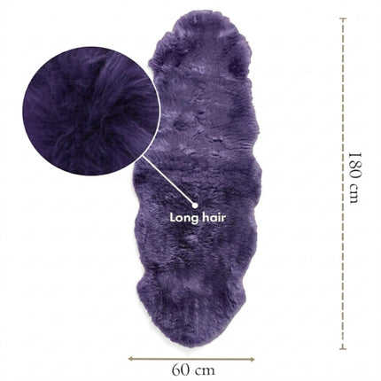 Genuine Sheepskin Violet Double Natural Fluffy Silky Soft Real Wool Rug