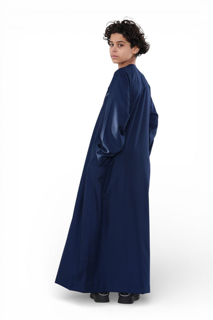 Kids Boys Eid Navy Blue Moroccan Thobe Robe Djellaba Ramadan Eid Jubba- K-HM10
