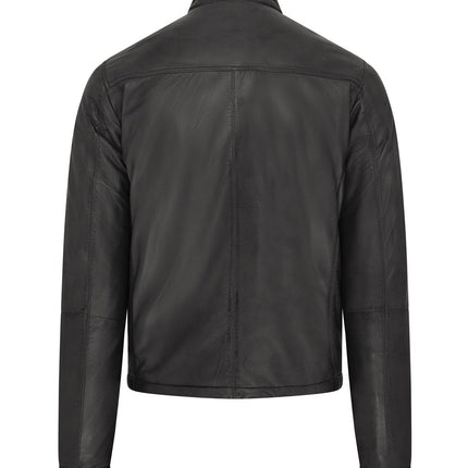 Mens Reversible Hooded Leather Jacket Premium Lambskin Napa