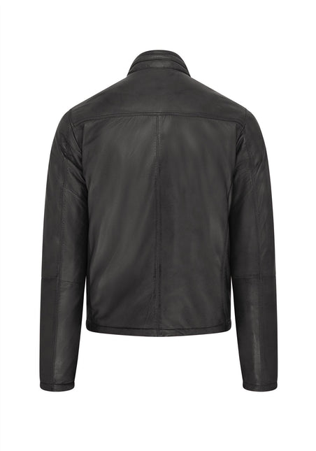 Mens Reversible Hooded Leather Jacket Premium Lambskin Napa