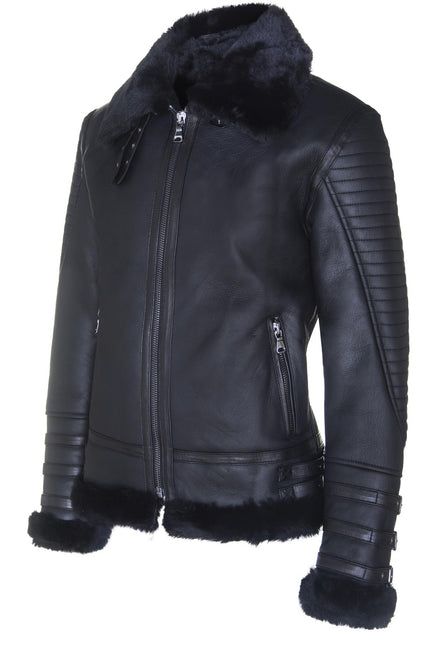Mens Retro Sheepskin Bomber Jacket-Asheville
